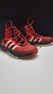Adidas Youth Red High Top Basketball Sneakers Size 12 Kids - Image 1 of 4