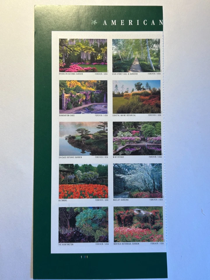 U. S. Plate Block of 10 SC 5461-70 American Gardens MNH PL B11111 2020 - Image 1 of 1