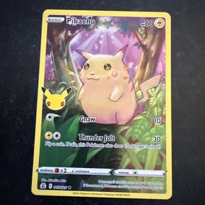 Pikachu 5/25 Pokemon Celebrations 25th Anniversary Base Set Full Art Card - Picture 1 of 13