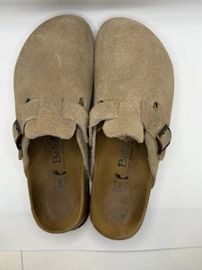 Birkenstock Betula Boston Tan Suede Leather Clogs Mens Size 44 EU 11 US - Picture 1 of 9