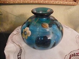 Fenton Art Glass Indigo Blue 4558 4B Vase 6 1/2" Brand New with Tag - Picture 1 of 3