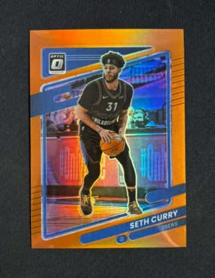 2021-22 Panini Donruss Optic NBA Seth Curry Orange PRIZM /199 #91 76ers - Image 1 of 2