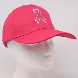 Breast Cancer Awareness Cap Pink Adjustable Strapback Embroidered Ribbon New Hat - Bild 1 von 9