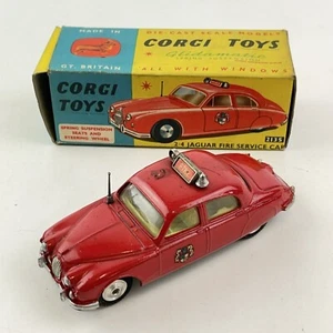 Boxed Corgi Toys 213S 2.4 Jaguar Fire Service Car Box A/F - Picture 1 of 19