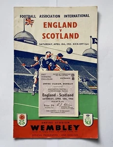 England v Scotland International April 18th 1953 Football Programme with ticket - Picture 1 of 4