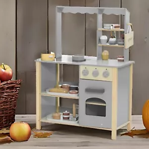 Wooden Play Kitchen Set for Kids, Kids Kitchen Playset Chef Pretend Cooking S... - Picture 1 of 8