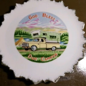 Decoración de campamento de colección ~ Placa colgante de pared ~ Parte superior de remolque de camión ~ Dios bendiga a nuestra cámper - Imagen 1 de 6