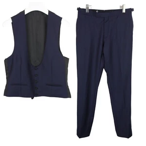 SUITSUPPLY U-Ausschnitt / Brescia Tux SASB Anzug Herren UK 40 Wool Silk Blau - Bild 1 von 12