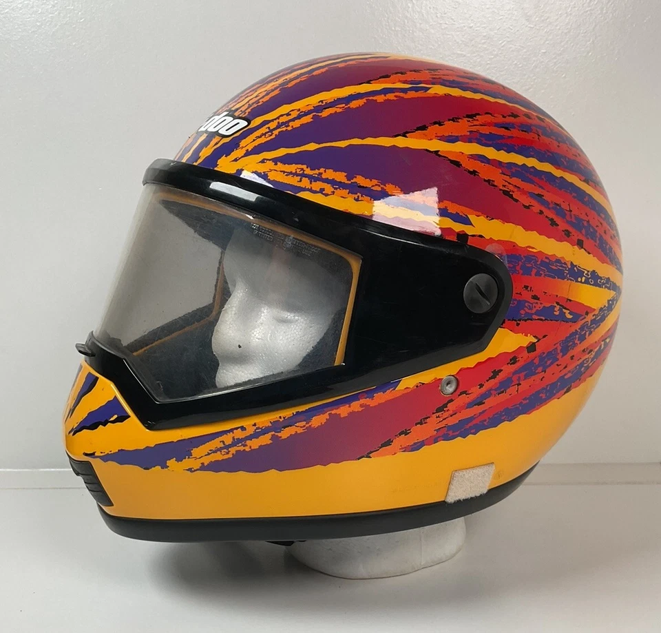 Vintage Ski-Doo Yellow Snowmobile Helmet XL Full Face - Image 1 of 4