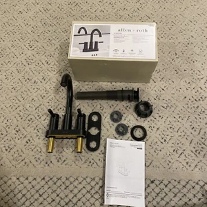 Allen + Roth Harlow Matte Black 2-Handle 4" Centerset WaterSense High-Arc FS - Picture 1 of 17