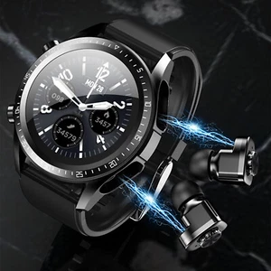 Bluetooth 5.0 Smartwatch TWS Wireless Headset Heart Rate Blood Pressure Testing - Picture 1 of 13