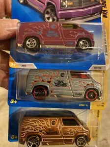 HOT WHEELS 3 SET 1977 DODGE Custom VAN Hunt Symbol Purple Brown & Gray - Picture 1 of 12