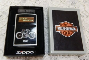 Zippo Harley Davidson 1903 Photo & Polished Chrome NIB - Picture 1 of 4