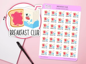 Breakfast Club Planner Stickers | School Club Reminder Lunch Break Stickers - Picture 1 of 2