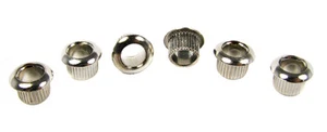 6pc. Nickel-Plated Metal Press-Fit 1/4" Guitar Tuner Bushings - Picture 1 of 1