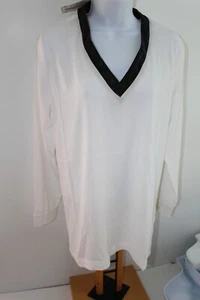 Mud Pie Top Shirt Women's Size S NWT NEW Blouse Ivory Black - Picture 1 of 5