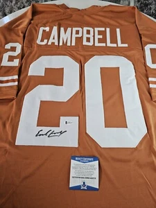Earl Campbell Autographed/Signed Jersey Beckett COA Orange Custom Jersey - Picture 1 of 8