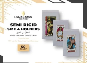 50 Semi Rigid Card Holders Sleeves For Oversize Cards Long Term Holds 4.5 x 7.5" - Picture 1 of 3