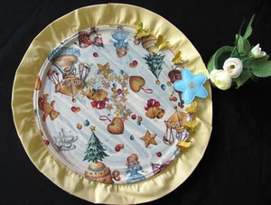 HANDMADE CHRISTMAS SPECIAL ROMANTIC DECORATIVE GLASS PLATE ACRYL MULTI COLORS - Picture 1 of 1