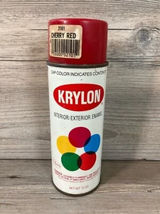 Vintage 80s or 90s Krylon 12 oz Spray Paint Can - 2101 Cherry Red EMPTY DECOR - Picture 1 of 6