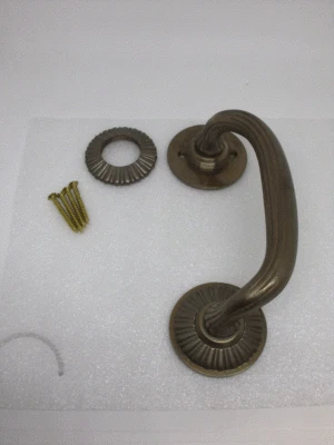 STOSSGRIFF Messing massiv Stangengriff Haustürgriff Messinggriff brüniert klein - Bild 1 von 2