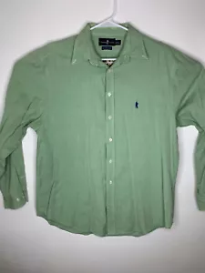 T Harris London Gentlemans Mens Fit Shirt Green Long Sleeve Button XL 2 - Picture 1 of 7