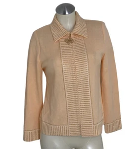 St. John Evening Jacket  Peach Knit Paillettes Size 6 - Picture 1 of 5
