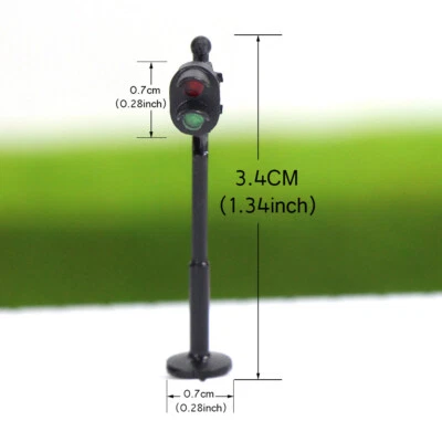 5pcs Traffic Signals HO Scale Crossing 1:87 Crosswalk Signal Road Red Green - Image 1 of 4