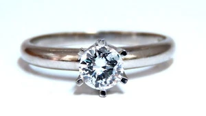 GIA Certified .49ct Natural Round Diamond solitaire ring E/I2 - Picture 1 of 6