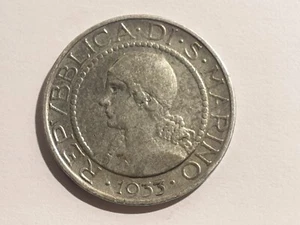 Repubblica di San Marino 5 Lire 2° Tipo Vecchia Monetazione Argento 1933 - Picture 1 of 3