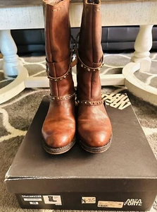 Leather Combat Boot-by Area Forte. Made In Italy. - Picture 1 of 7
