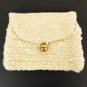 Cartera de cambio de punto bobble vintage cierre forrado botón vástago dorado 6 X 4" - Imagen 1 de 6