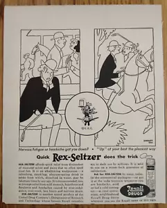 Rex-Seltzer Rexall United Drug Company 1940 Print Ad Cartoon cures fatigue - Picture 1 of 2