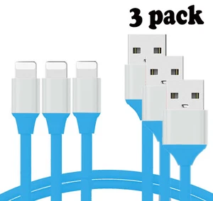 3Pcs Fast Charging USB Cable Charger For iPhone 7 8 Plus XR Xs Max 11 12 13 Pro - Picture 1 of 11