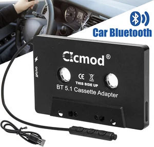 BLUETOOTH 5.1 CAR CASSETTE TAPE AUDIO ADAPTER UNIVERSAL FOR IPHONE IPOD ANDROID - Picture 1 of 12