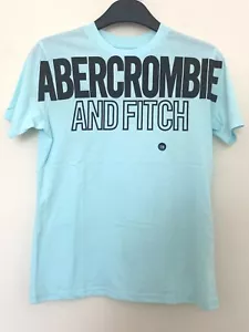 Boys T-shirt Abercrombie and Fitch age 7-8 Years turquoise cotton top Light Blue - Picture 1 of 6