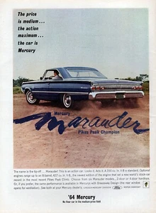 Mercury Marauder 1964 2 puertas techo rígido anuncio original impreso en color - Imagen 1 de 1
