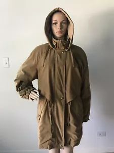 Fleet Street Tan Brown Thermolite Insulated Parka Coat Jacket Removable Hood M - Picture 1 of 12