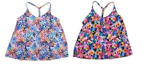 Island Escape Plus Size Swimwear V-Neck Racerback Floral Tankini Top NWT - Picture 1 of 9