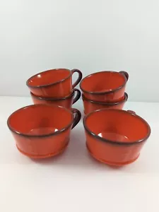 6 Vintage Metlox Coffee Cups Mugs Poppytrail Red Rooster Vernon MCM - Picture 1 of 14