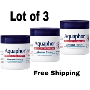 Aquaphor Healing Ointment Advanced Therapy Skin Protectant, 14 Oz Jar New 3-Pack - Picture 1 of 4