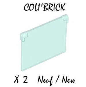 Lego 60603 - 2x vitres / Glass for window 1x4x3 - Trans Light blue - NEW NEUF - Foto 1 di 1