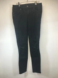 White House Black Market WHBM Jeans Skinny Black Jeans 2R Destroyed - Picture 1 of 5