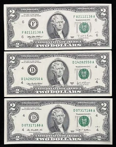 LOTE De Billetes De 2 Dólares Años-1995-2003 A-2009.Para Colección. - Picture 1 of 2