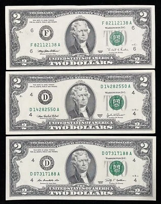 LOTE De Billetes De 2 Dólares Años-1995-2003 A-2009.Para Colección. - Image 1 of 2