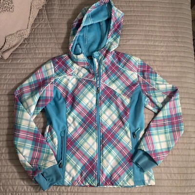 Chaqueta con Capucha a Cuadros Snozu Niñas Talla Grande 14/16 Manga Larga Azul Forrada de Vellón Foto 1 de 4