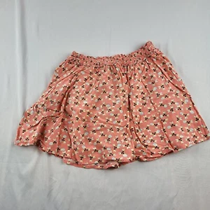 Old Navy Girls Skirt Orange Floral Pattern Elastic Waist Size XL 14 - Picture 1 of 4