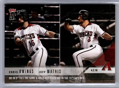 2018 Topps Now #27 Chris Owings Jeff Mathis Arizona Diamondbacks - Image 1 of 2