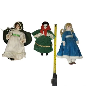 Lot 3 Vintage Porcelain/Bisque Dolls - Picture 1 of 11