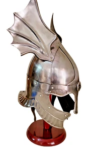 Casco medievale vichingo drago alato casco indossabile fodere e cinghie mento - Foto 1 di 5